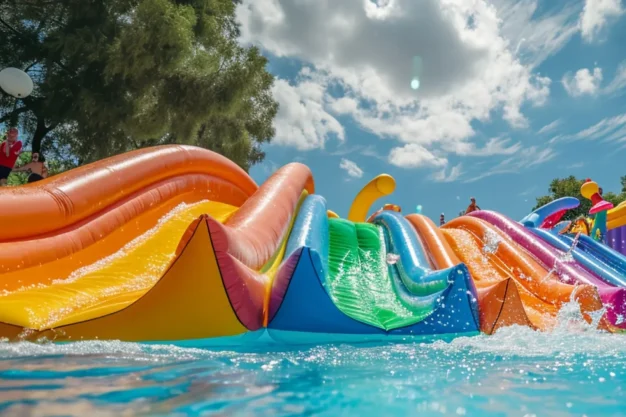 joyful-childrens-pool-party-with-colorful-inflatables